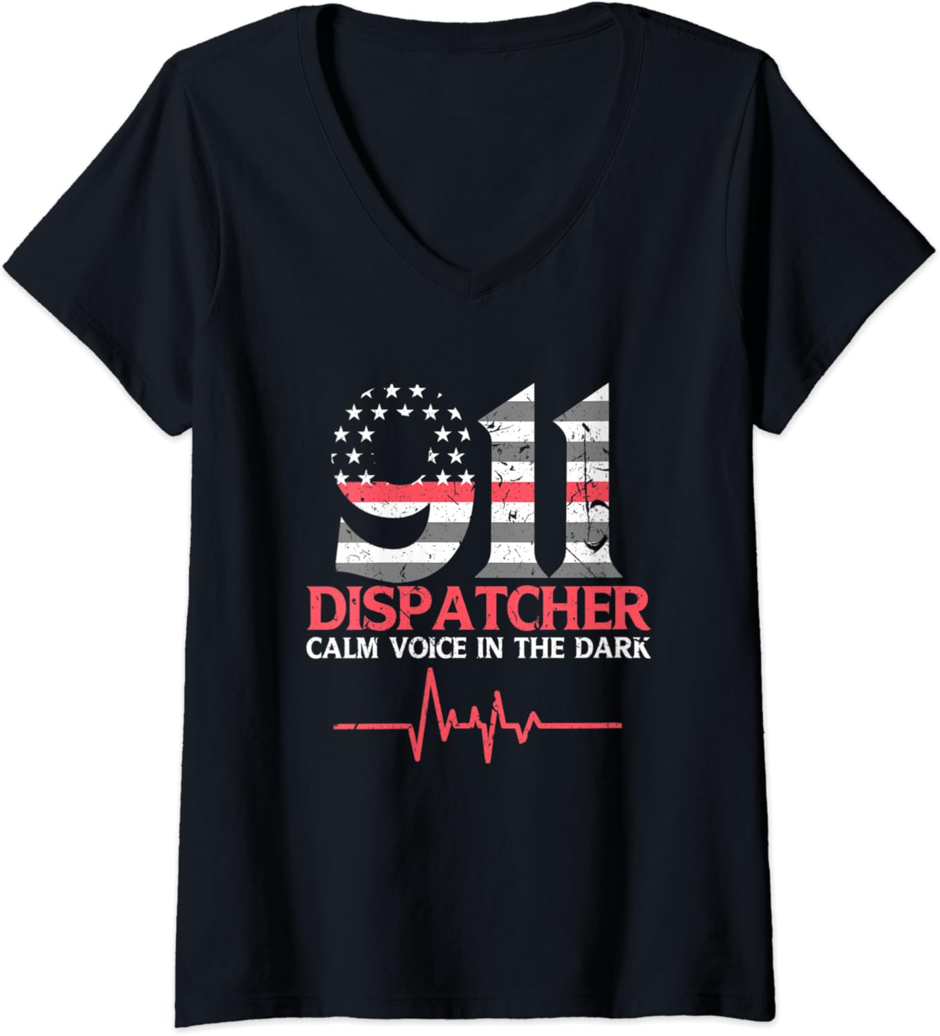 Womens 911 Dispatcher Law Enforcement Emergency First Responder VNeck